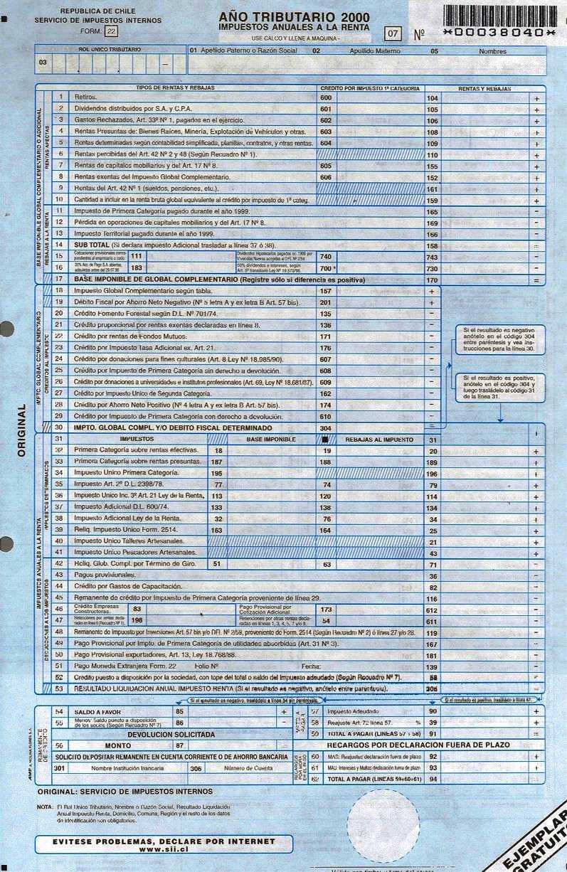 Formulario 22