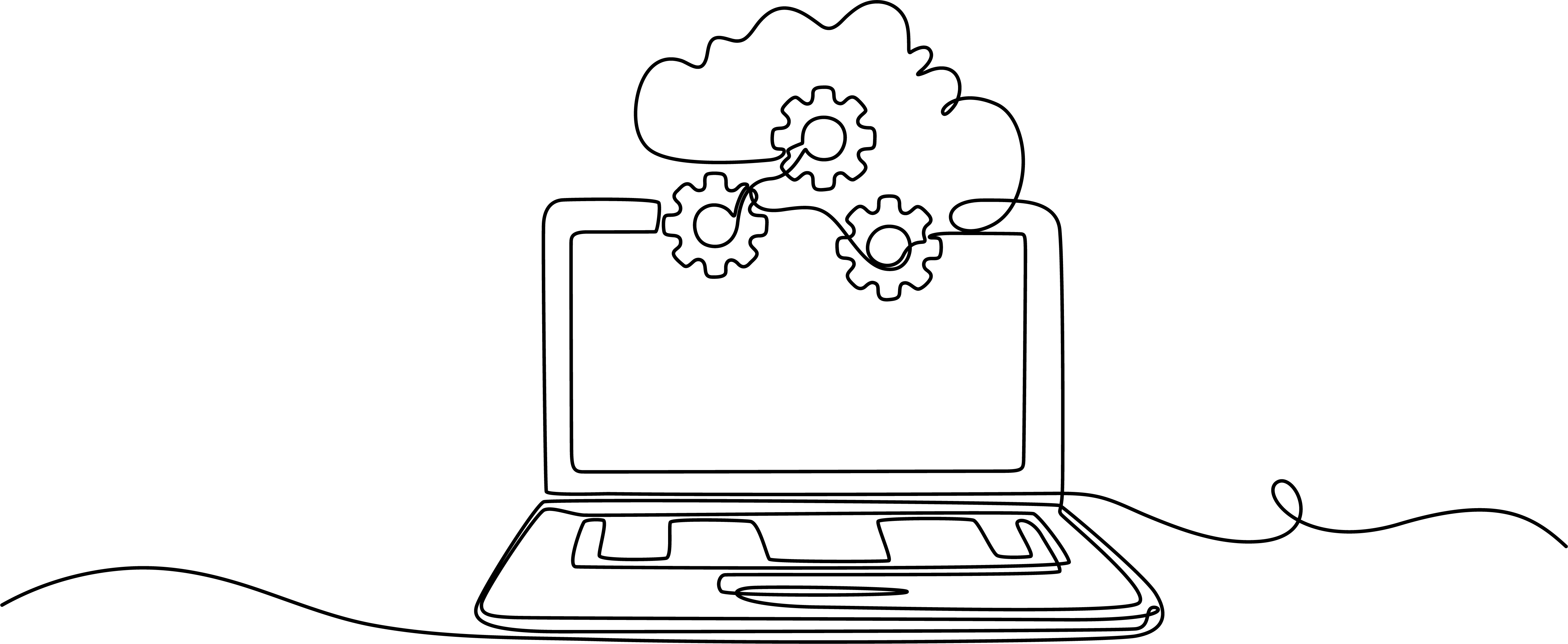 Ilustración nube y computador Servicios Online