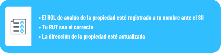 Información actualizada de tu propiedad en el SII