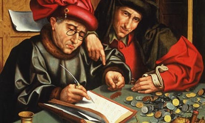 Imagen de la pintura 'Los recaudadores de impuestos', de Quinten Massijs (1466-1530).